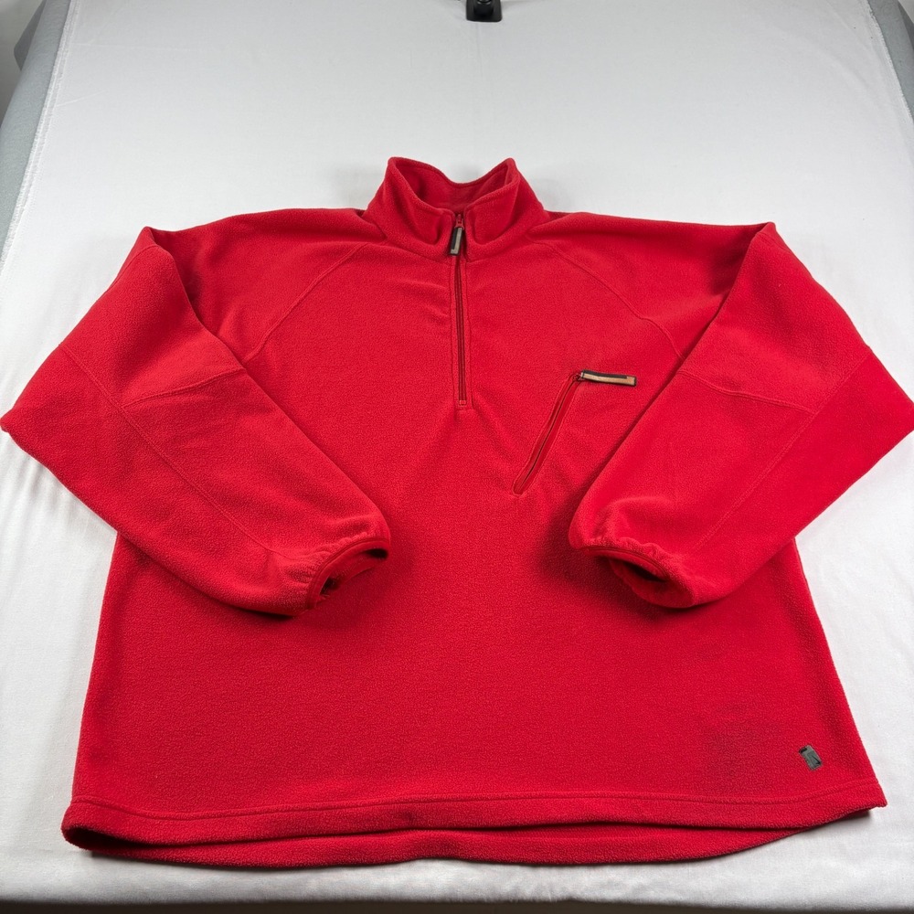 Vintage Nike Sweatshirt Mens XL Red Fleece 1/4 Zip Pullover Spell Out Y2K - Picture 2 of 14